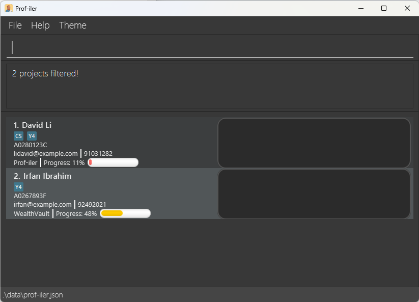 result for `filter t/CS2103T t/Tutor